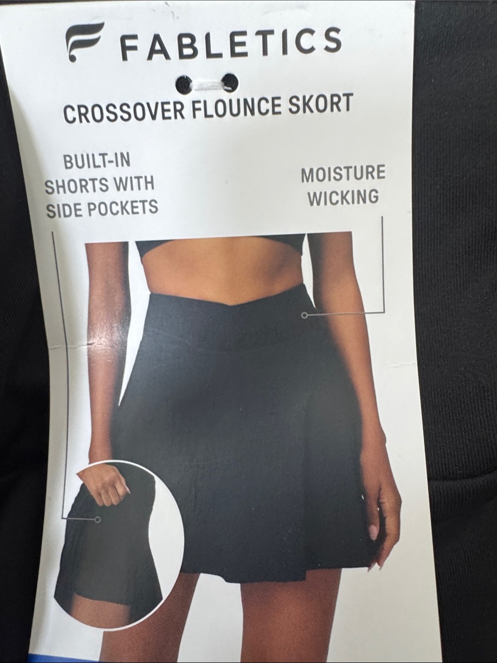 Fabletics Black Crossover Flounce Skort